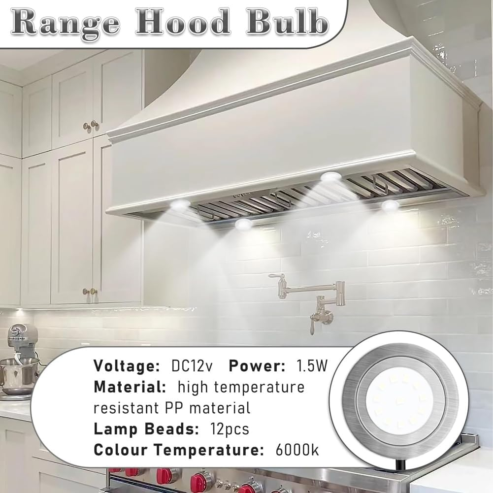 Veulrn 2Pack1.5W Range Hood Light Bulbs,12Vdc Kitchen Cooker Hood Light Bulbs,Kitchen Light Replacement 20W Halogen Light Bulbs image number 4