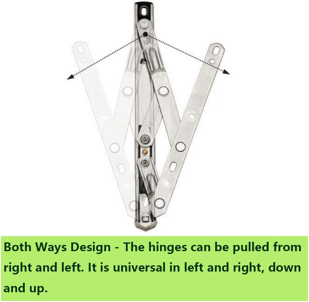 2Pcs 8 Inch Length Stainless Steel Top Hung Awning Casement Window Friction Hinges Silver Tone image number 6