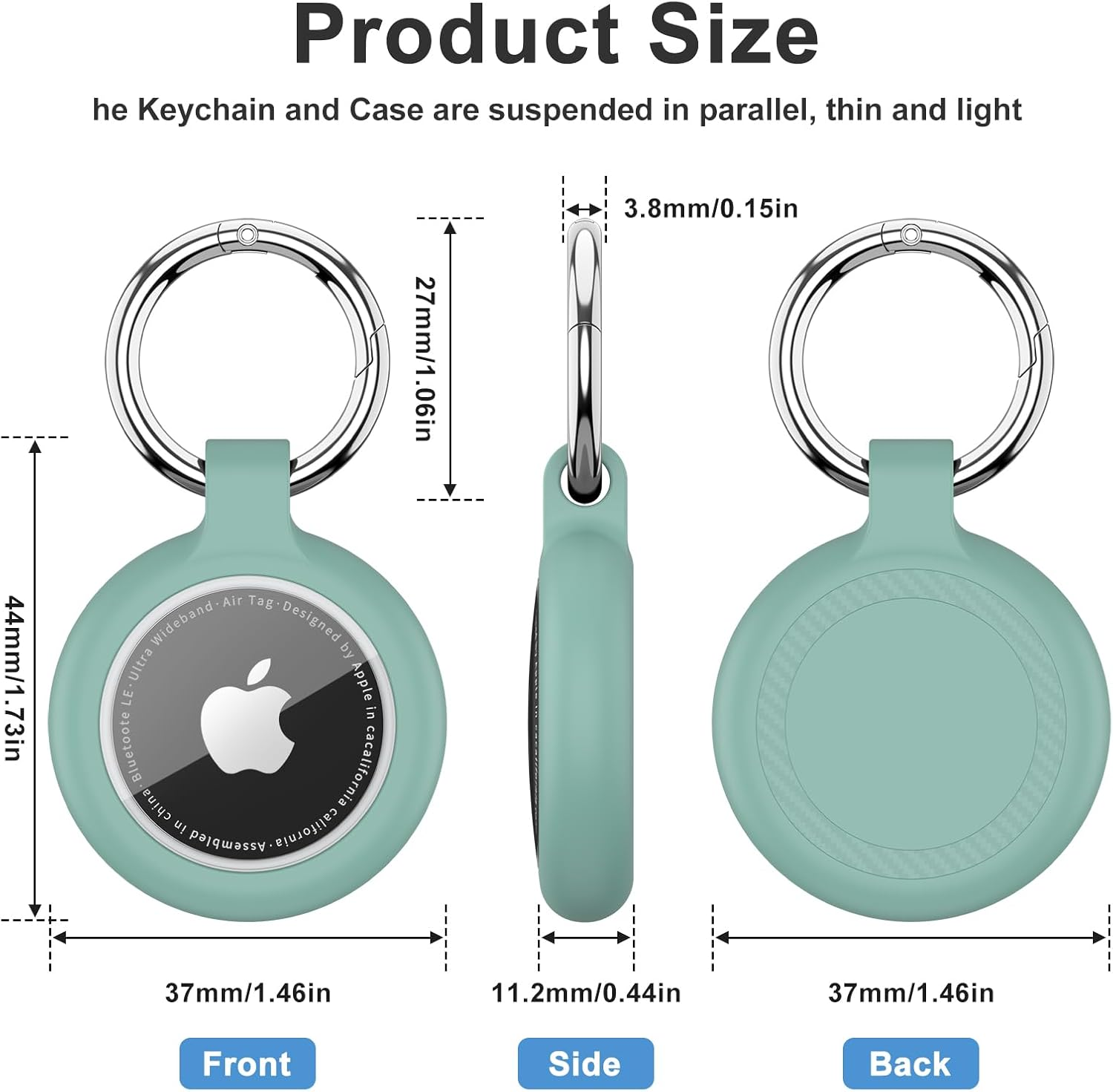 【4 Pack】 for Airtag Holder with Keychain, Upgrade Waterproof Silicone Airtags Key Ring Protective Case Cover Compatible for Apple Air Tag GPS Item Finders Accessories image number 2