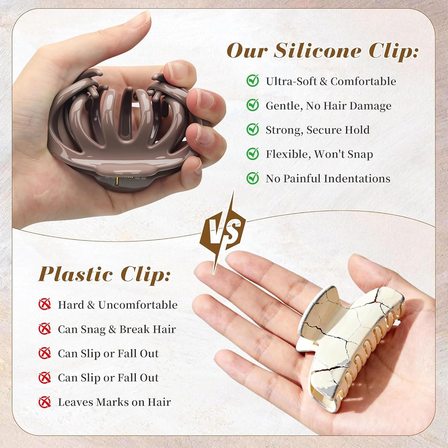 Muorruo 4-Pack Silicone Cloud-Shaped Hair Clips, Soft and Flexible Hair Clips, Gentle Hair Clips for Thin and Thick Hair, Hair Accessories for Women and Girls (Style 1) image number 6