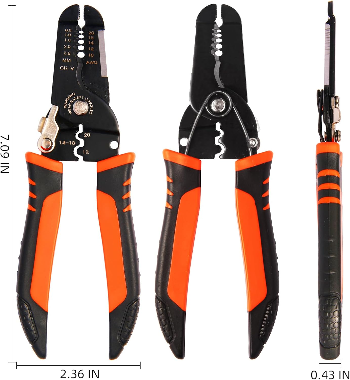 Wire Stripper, 3-Rd Generation Wire Strippers or Crimping Tool, 5-IN-1 Wire Crimper or Cutter, 10-20 AWG Electric Wire, Multi-Function Hand Tools image number 5