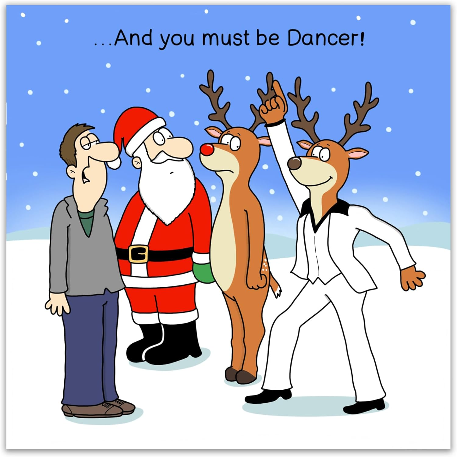 Twizler Funny Christmas Card Reindeer Dancer - Merry Christmas Card Funny - Xmas Card - Mens Christmas Card for Him Male Husband Son Dad - Womens Christmas Card for Her Female Wife Daughter Mum image number 1