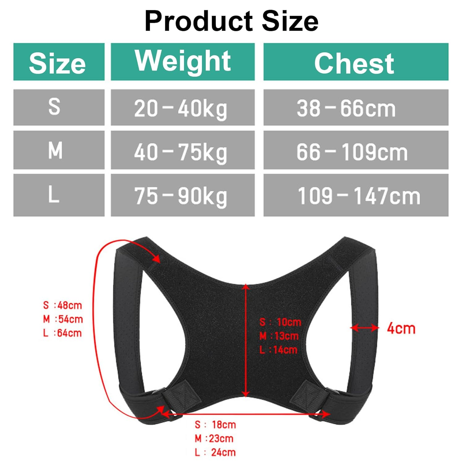 Posture Corrector for Men & Women &ndash; Adjustable Upper Back Brace for Spine Alignment, Shoulder & Neck Support &ndash; Breathable Back Straightener for Clavicle, Slouching & Posture Correction Pain Relief image number 6