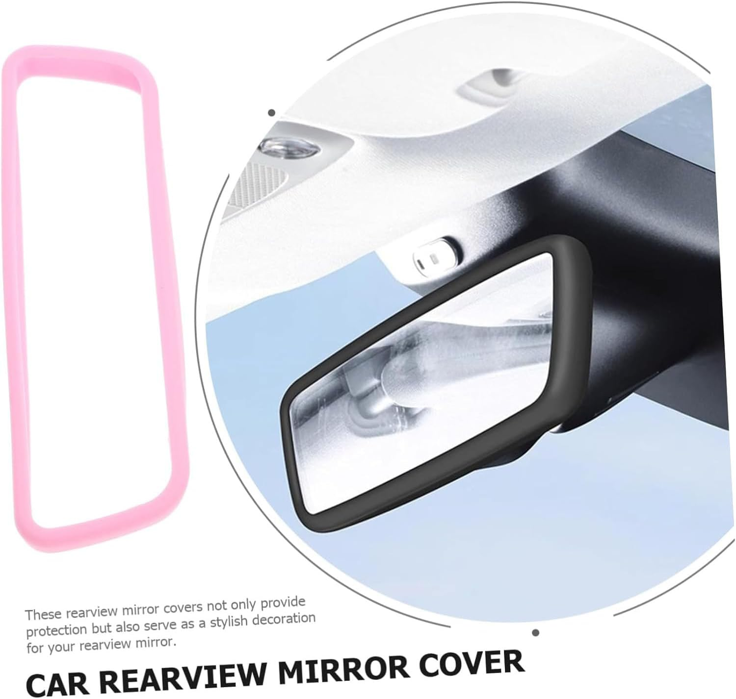 Lexziuo 1Pcs Protect Your Car Rearview Mirror Model Y Compatible Mirror Guard Frame Cover Pink Accessories image number 3