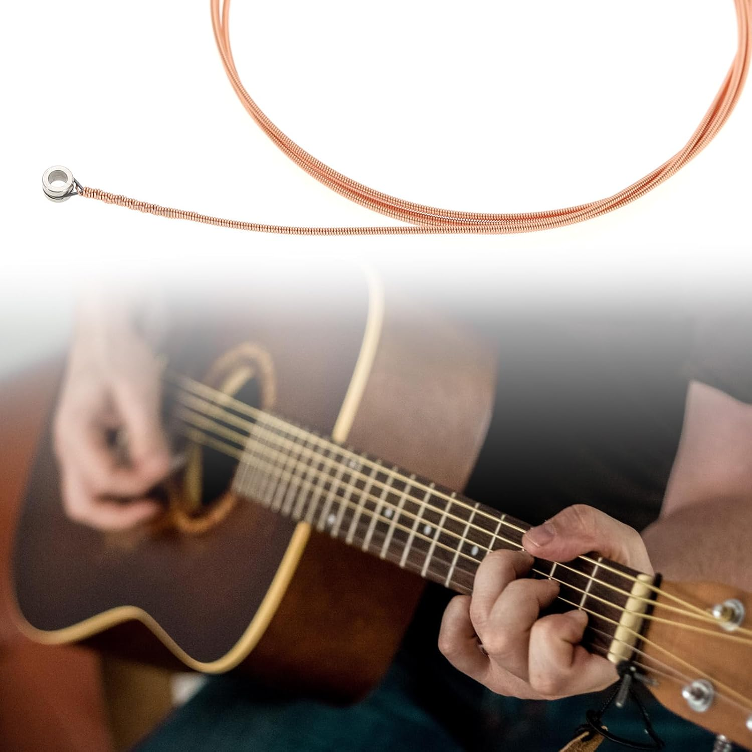 10Pcs E-6Th Guitar Strings Guitar Low E String 88Cm Acoustic Guitar String Folk Guitar String Resistant Rust Copper String Guitar String Replacements image number 5