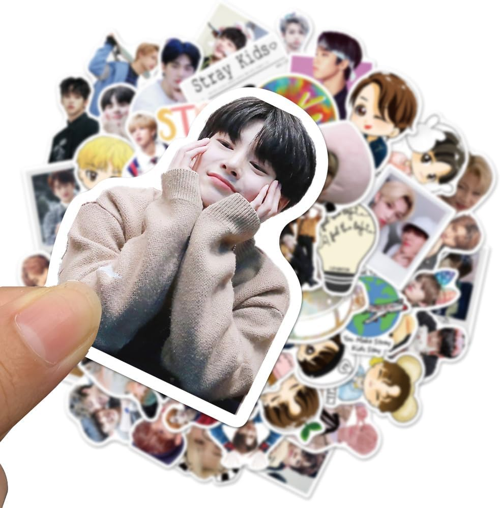 50Pcs Stray Kids Pack 1 Korean Singer Idol Stickers Vinly Decal Suitcases Skateboard Cars Luggage Helmets Ipads Boats Surfboards for Kids Teens image number 3