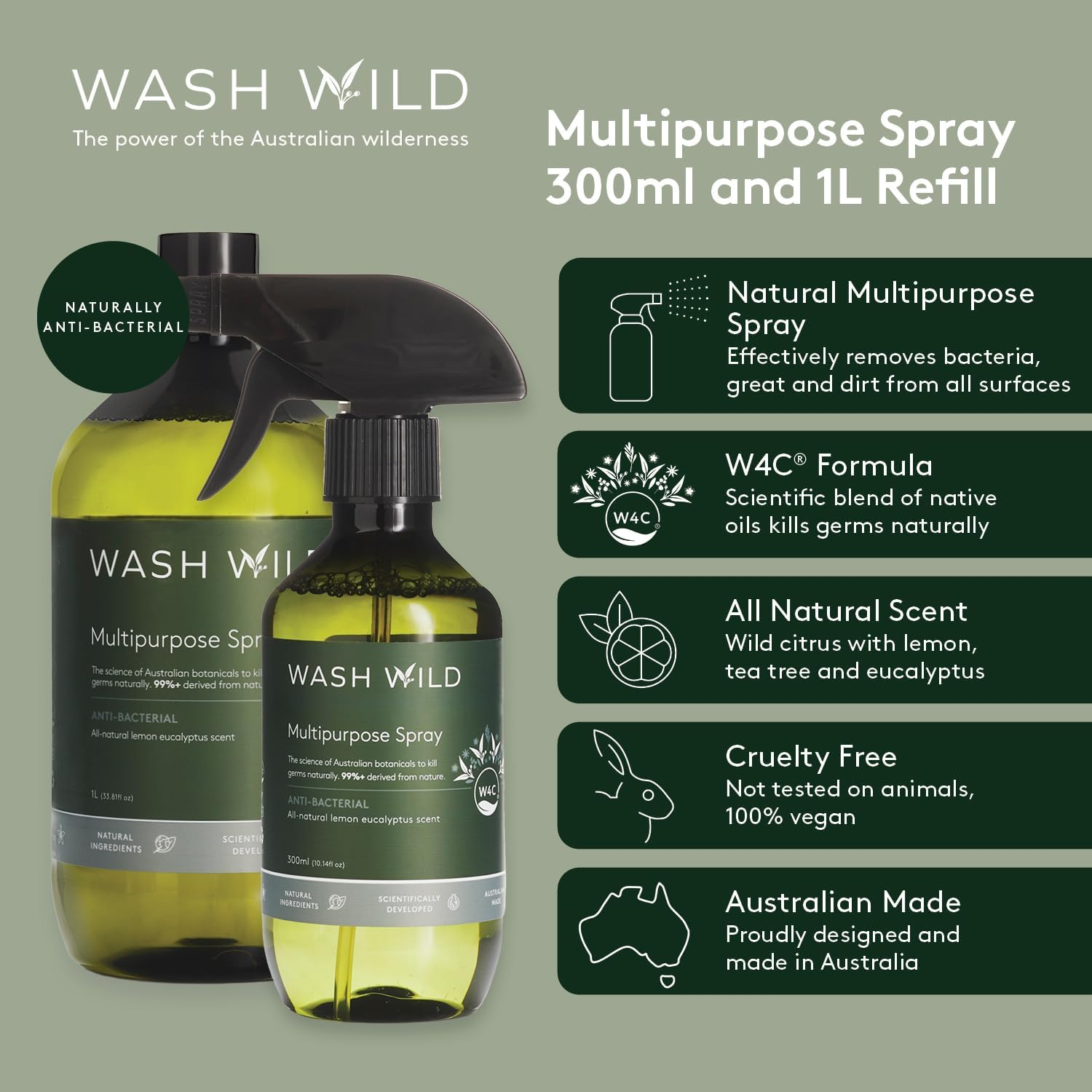 Wash Wild Multipurpose Spray Refill 1 Litre image number 3