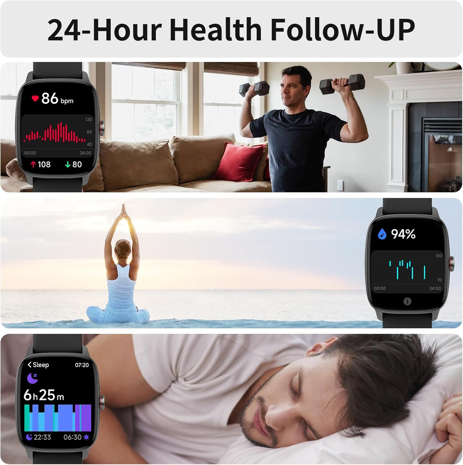 Smart Watch for Men Women, IP68 Waterproof, Bluetooth Calling, Fitness Tracker, Sleep Monitoring, 1.85'' DIY Dial, AI Built-In, 100+ Sports Modes, 7 Days Battery, Compatible with Android & Iphones image number 2