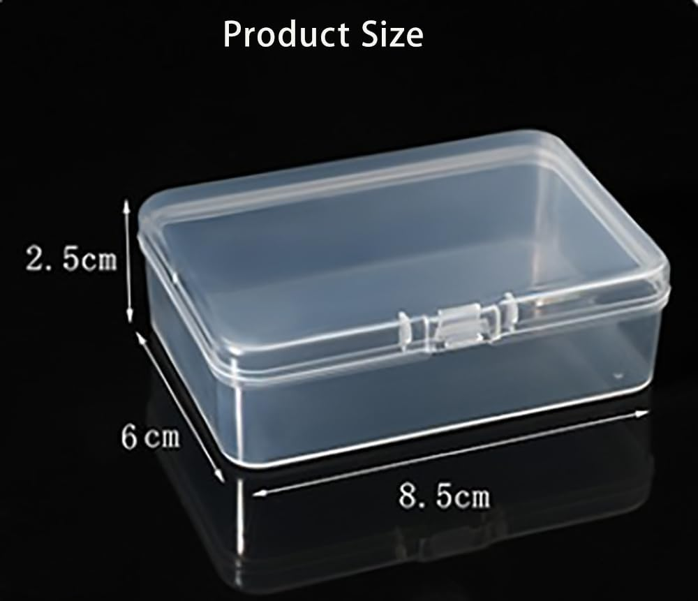 Small Storage Containers, 4.5X3.4 Inches Clear Rectangle Box for Collecting Small Items, Beads, Game Pieces, Business Cards, Crafts Accessories 12 Pcs