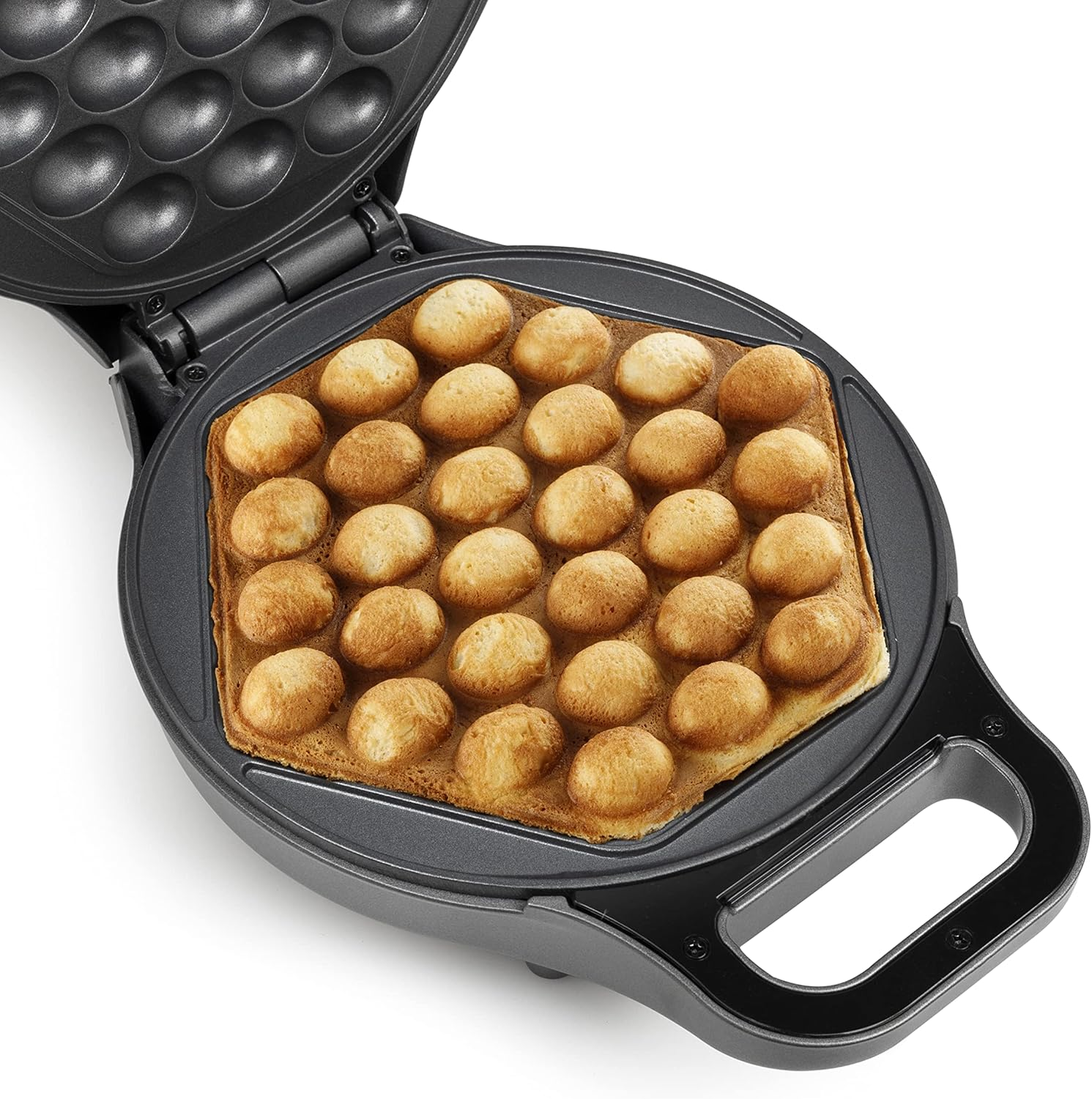 Princess 132465 Bubble Waffle Iron, 180&deg; Hinged, 700 Watt, 0.7 M Cable Length, Non-Stick Coating, Black