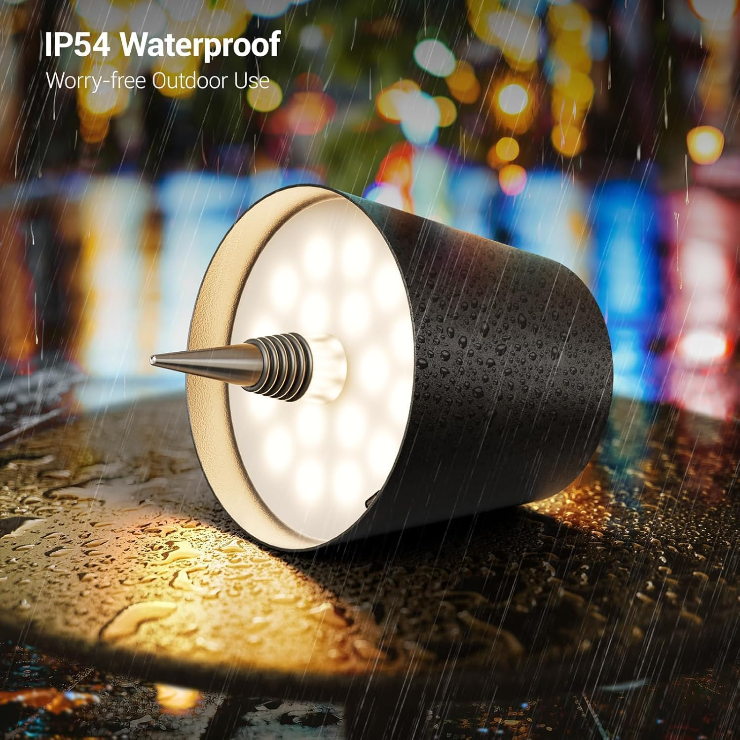 Wireless Bottle Lamp Shade - Portable LED Wine Bottle Lamp with Stopper, 3 Color Stepless Dimming Rechargeable Touch Wine Bottle Lights for Any Liquor Bottle Bars Restaurants (Black, 1 Pack) image number 4