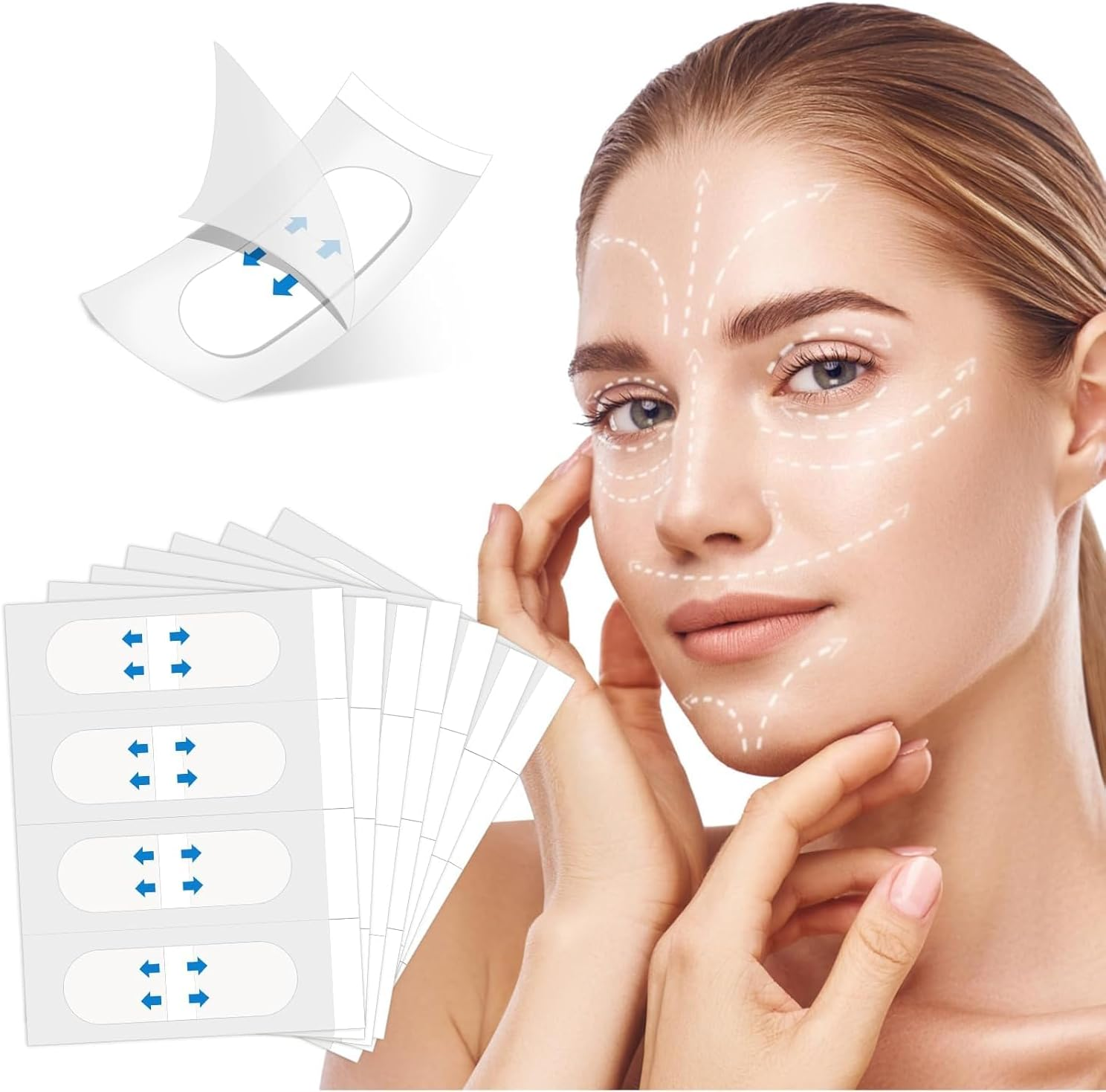 120 PCS Face Lift Tape Invisible,Face Skin Tape for Wrinkles Overnight,Neck & Forehead Wrinkle Patches,Instant Face Lift & Shape V Face, Hide Wrinkles & Double Chin