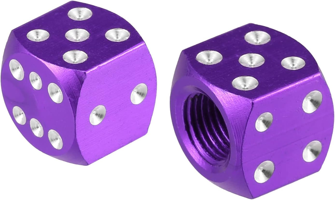 X AUTOHAUX 4Pcs Aluminium Alloy Purple Tire Valve Caps Wheel Valve Covers Dustproof for Car Truck - Purple image number 4
