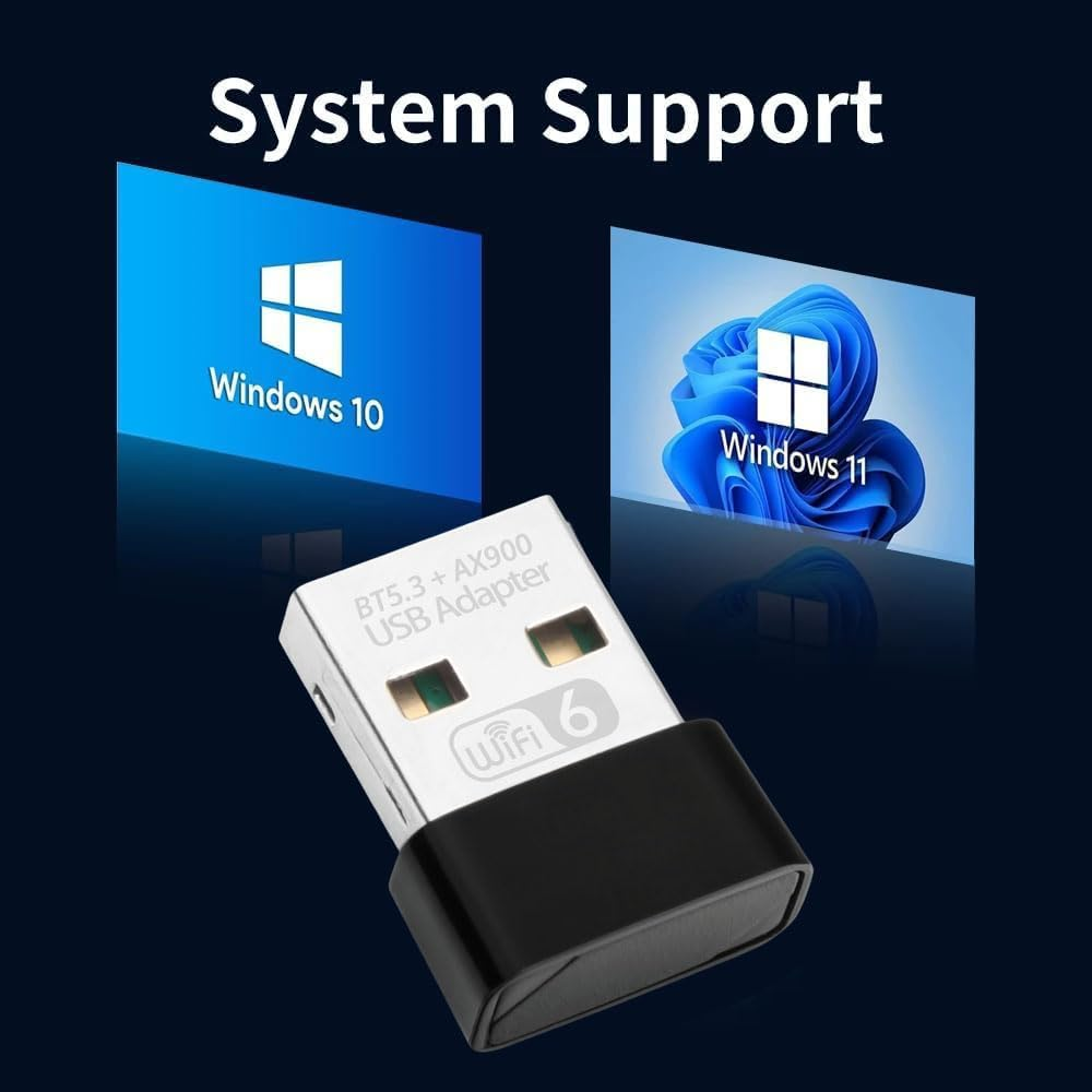 USB Wifi 900Mbps & Bluetooth 5.3 USB Adapter for Pc/Laptop | 900Mbps Dual Band 2.4G/5.8Ghz | High-Speed 2-In-1 Wireless Dongle | Plug & Play | Windows 7/8/10/11 Compatible