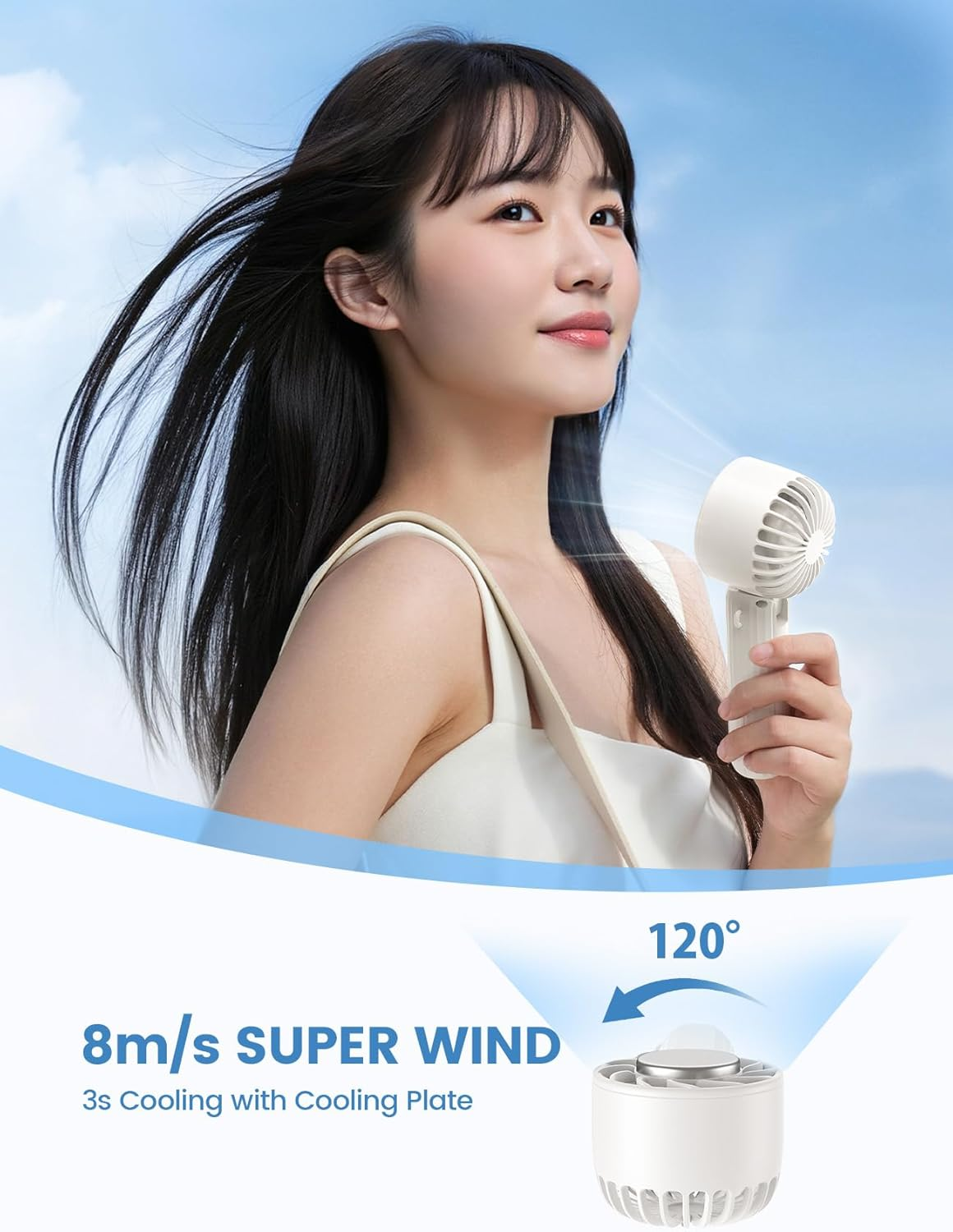 Lamicall Frozen Pad Handheld Fan, Cooling Plate Portable Fan - 5S Instant Cooling to 10&deg;C Ice Cool Pad, 3 Speeds, Desk Table with Lanyard image number 2