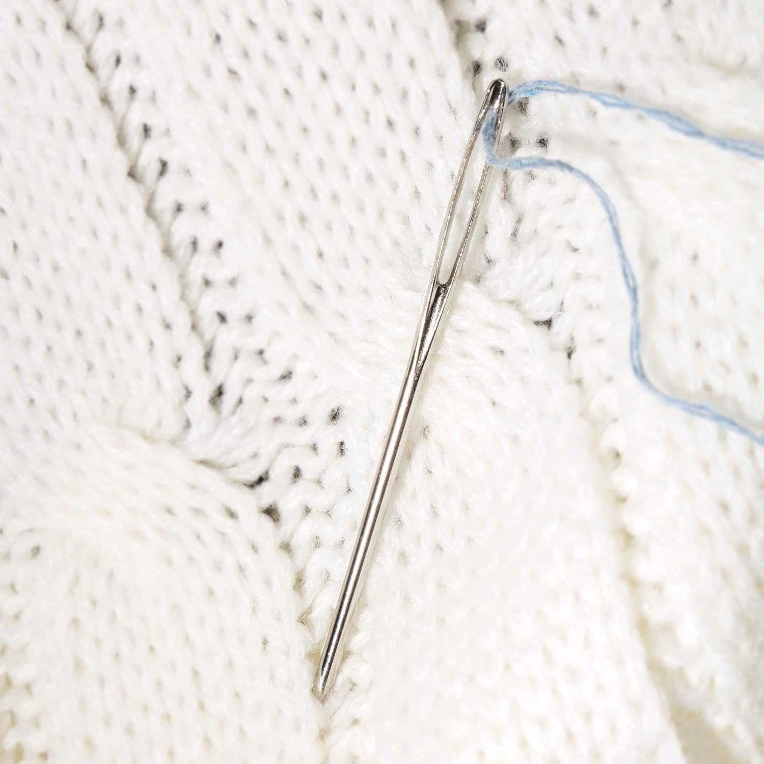 Betybedy Large-Eye Blunt Needles Stainless Steel Yarn Knitting Needles 9 Pieces Sewing Needles Perfect for Finishing off Crochet Projects (Silver) image number 3