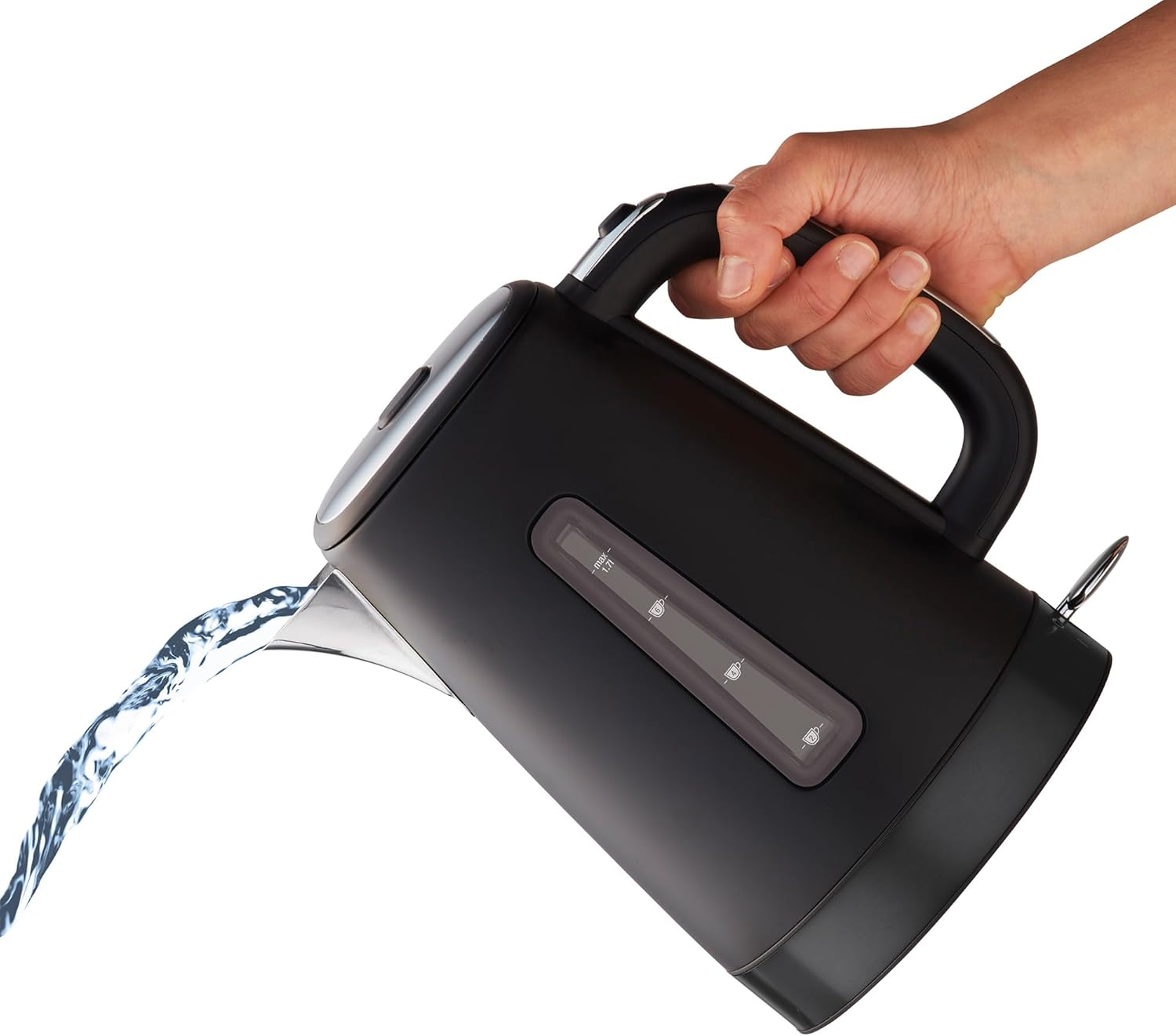 Russell Hobbs RHK92BLK, Brooklyn Kettle, 1.7L, Quiet Boil Technology, Blue Light Illumination, Swivel Base, Removable Anti-Scale Filter, Black - Black image number 5