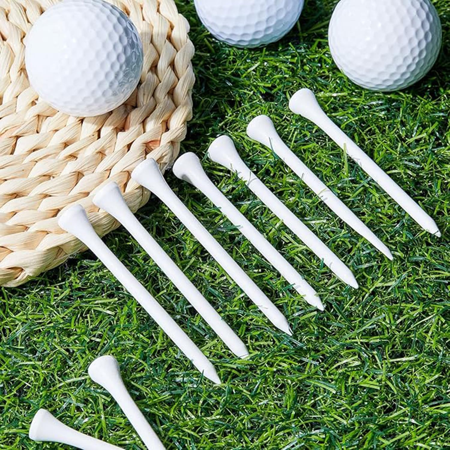 Hysgscwd 100Pcs Wooden Golf Tees, 83Mm/3-1/4In White Bulk Wood Golfing Tees, Durable Professional Natural Golf Balls Accessories, Long Tall Golf Tees, Reduce Friction and Side Spin, Sturdy and Stable image number 5