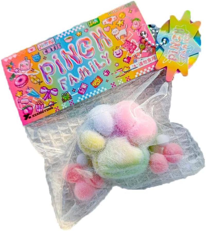 1 Pcs Taba Squishy Kit Kawaii Cat Paw Squishy Fidget Toy, Cute Cat Squishy'S Sensory Toys, Pinch Family Squishy Toys, Stress Relief for Party Favors, Cat Mochi Squishy for Adults (Purple)