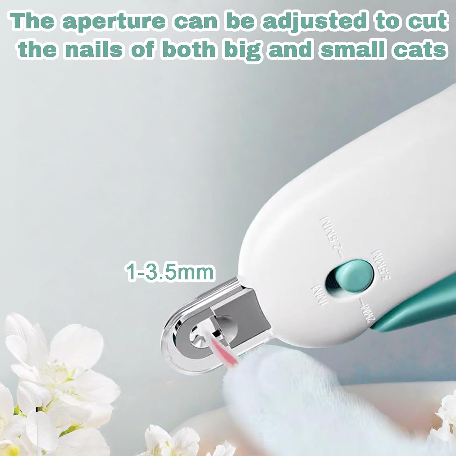 Cat Nail Clippers with Adjustable Aperture, Hidden Nail File and Clipping Debris Storage for Pet Grooming, Dog Nail Grinder，Cat Claw Dlippers image number 5