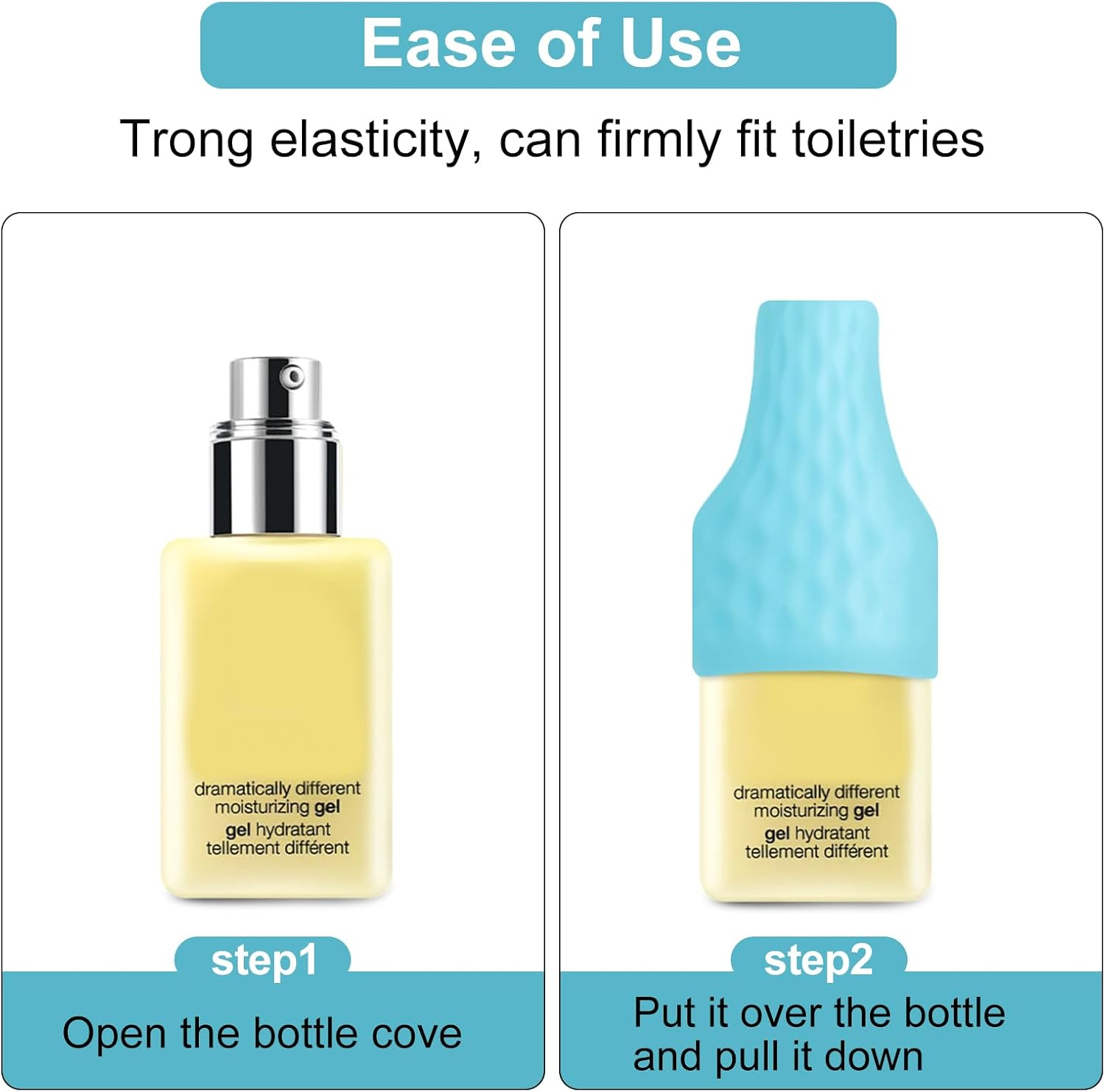 10 Pack Silicone Bottle Covers for Travel, Cruise Essentials for Men and Women, Leaklocks Toiletry Skins for Shampoo, Conditioner, Shower Gel and Other Bottles image number 3