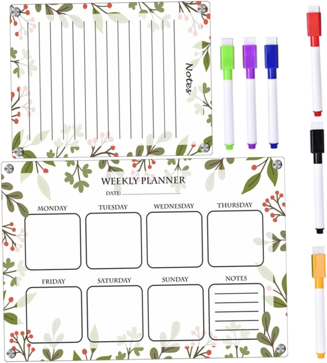 HAPINARY Erasable Magnetic Board for Fridge Weekly Calendar Planning Board Memo Board Perspex Magnet Dry Erase Kitchen Acrylic Magnetic Board Markers image number 2