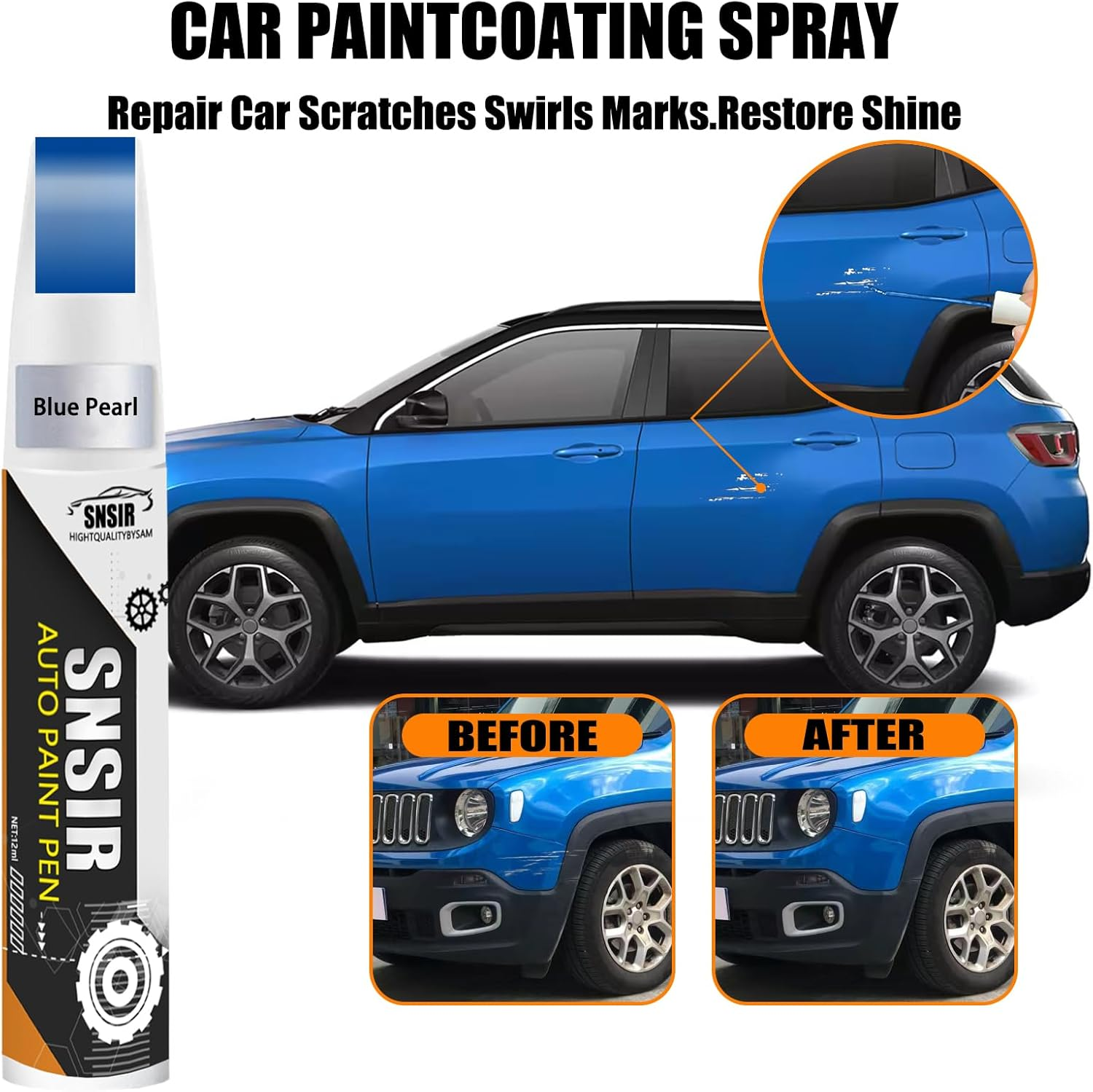 Blue Pearl Touch up Paint for Cars, Color Accurate Touch up Paint for Cars, Premium Car Scratch Remover for Deep Scratches, Easy to Use, Safe and Non-Toxic image number 5