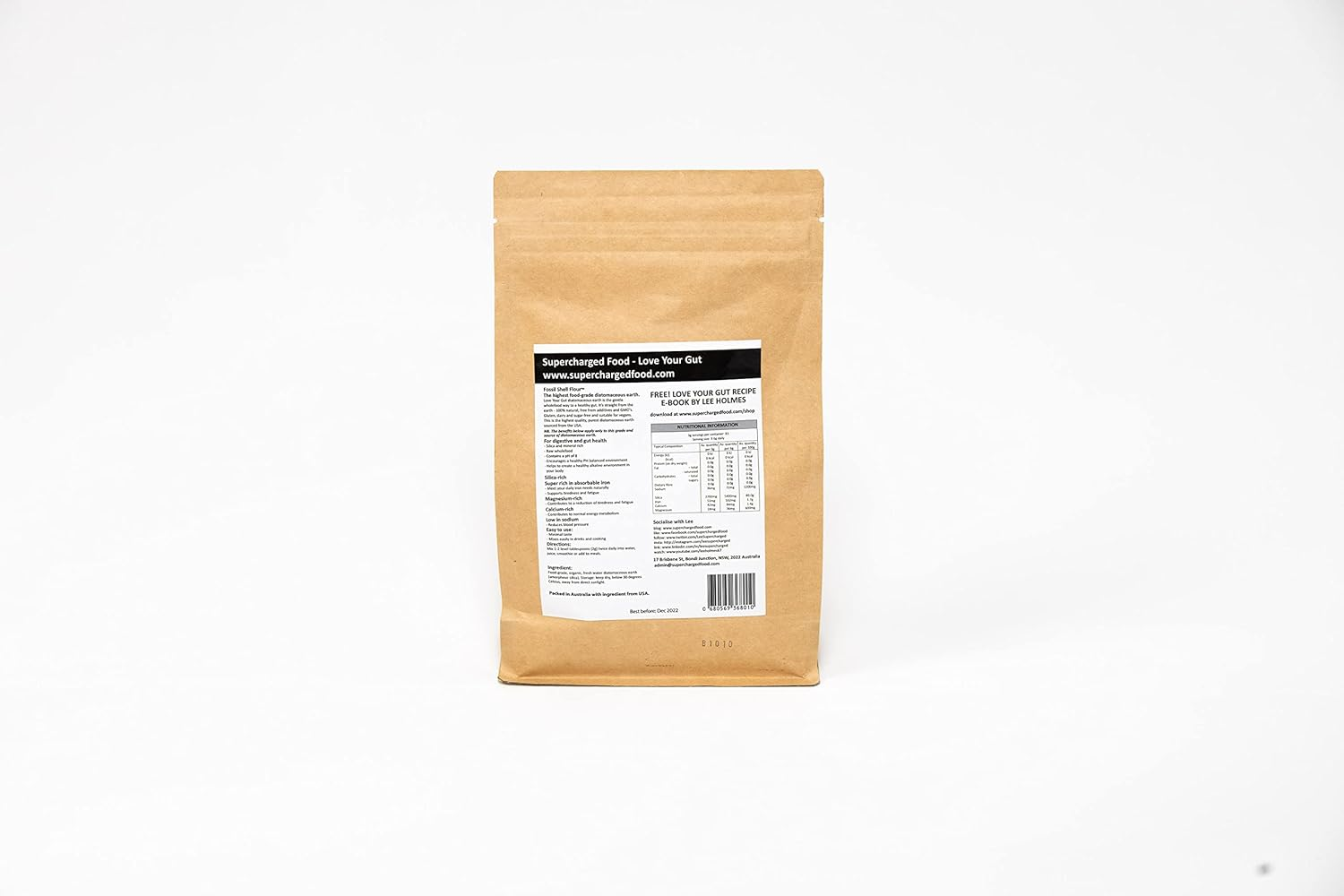 Love Your Gut Powder 250G | 83 Serves | Best Value | Food Grade Diatomaceous Earth | Natural Gut Health Support | Gentle Daily Balance | by Lee Holmes' Supercharged Food | Trusted since 2012 image number 1
