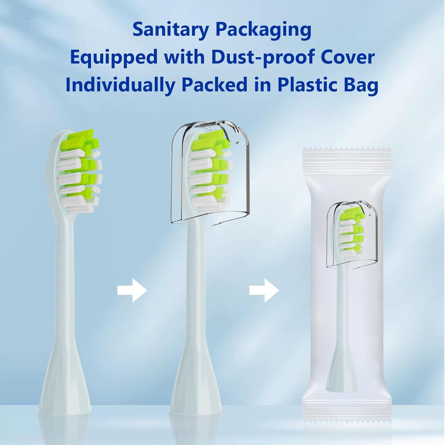 Compatible with Philips One Series Sonicare Electric Toothbrush Replacement Brush Heads,For Philips One HY1100 HY1200 BD100/AZ Series Electric Toothbrush,10 Pack (Mint Light Blue, M) - Mint Light Blue image number 3