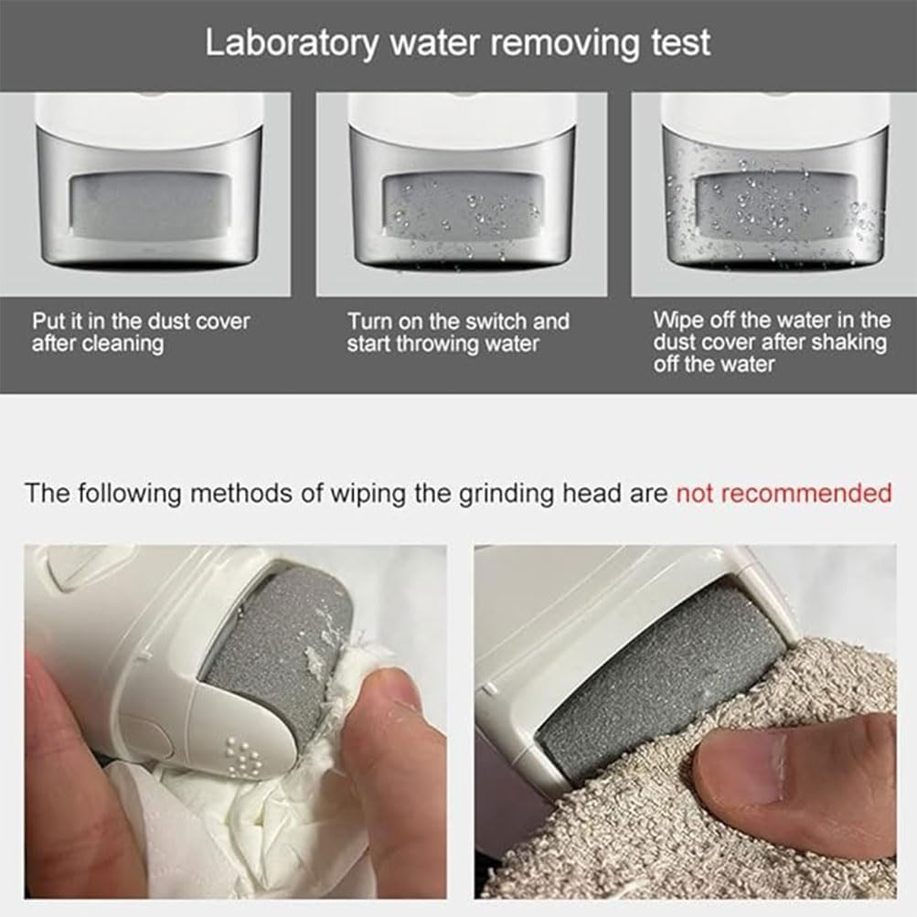 HPAMR Electric Foot Grinder Electric Foot Callus Remover Portable Electronic Foot File Pedicure Foot Tool Pedi Feet Care with 3 Grinding Heads for Dead, Cracked Dry Skin image number 4