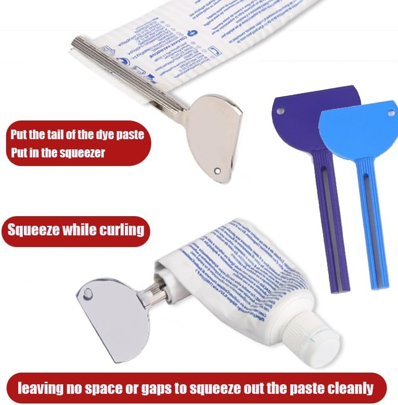 5Pcs Toothpaste Tube Squeezers, Metal Tube Presser Tube Roller Tube Wringer Key Dispenser Roller, Tube Wringer Keys, Key Roller Dispenser Wringer Tools for Hair Color, Cosmetics, Paint Tube