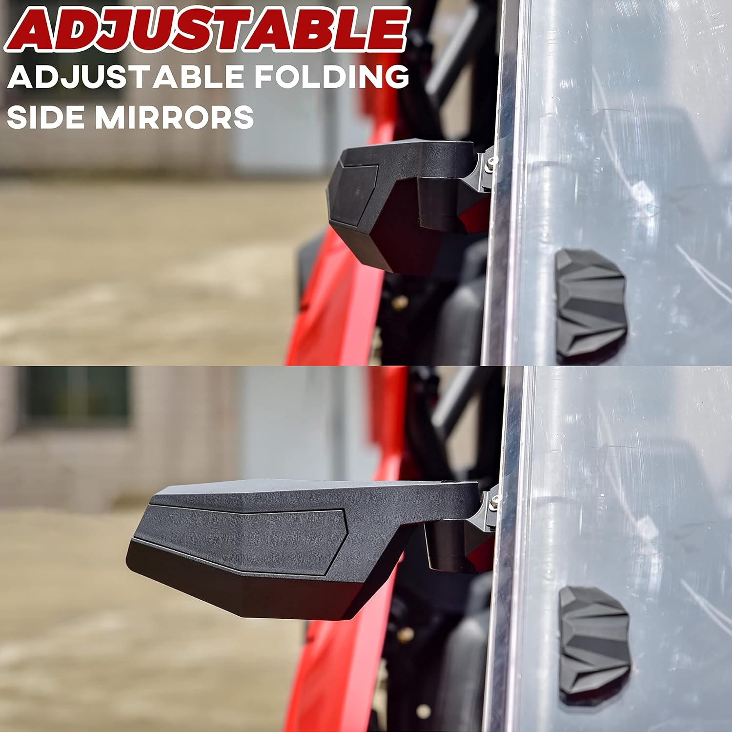 SAUTVS Premium Center Convex Rearview Mirror and Adjustable Folding Side Rear View Mirrors Kit for Polaris RZR PRO Xp/Pro R/Turbo R 2020-2024 (Replace #2883762, #2883763) image number 5