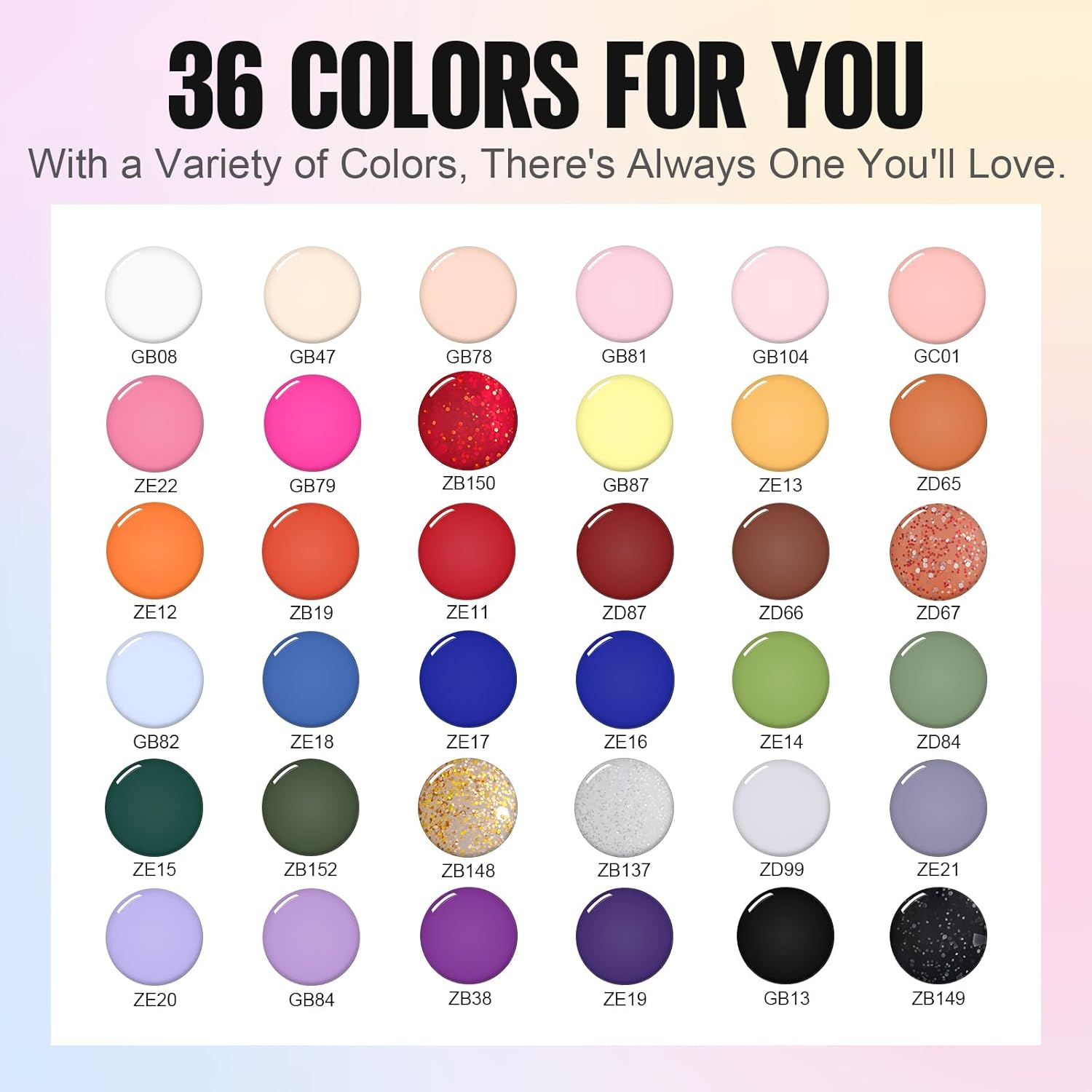 TOMICCA 40 PCS Gel Nail Polish Set 36 Colors Jelly Gel Polish with Glossy & Matte Top Coat Base Coat Blooming Gel Starter Kit Soak off UV Gel Nail Kit Nail Art DIY Manicure Suit for All Seasons image number 3