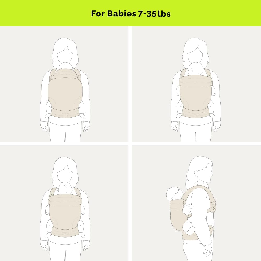 Baby Carrier for Newborns to Toddlers | Cozy Wrap with Lumbar Support | Soft Fabric, 7-35Lbs Adjustable Fit | Brown Zebra Pattern image number 6