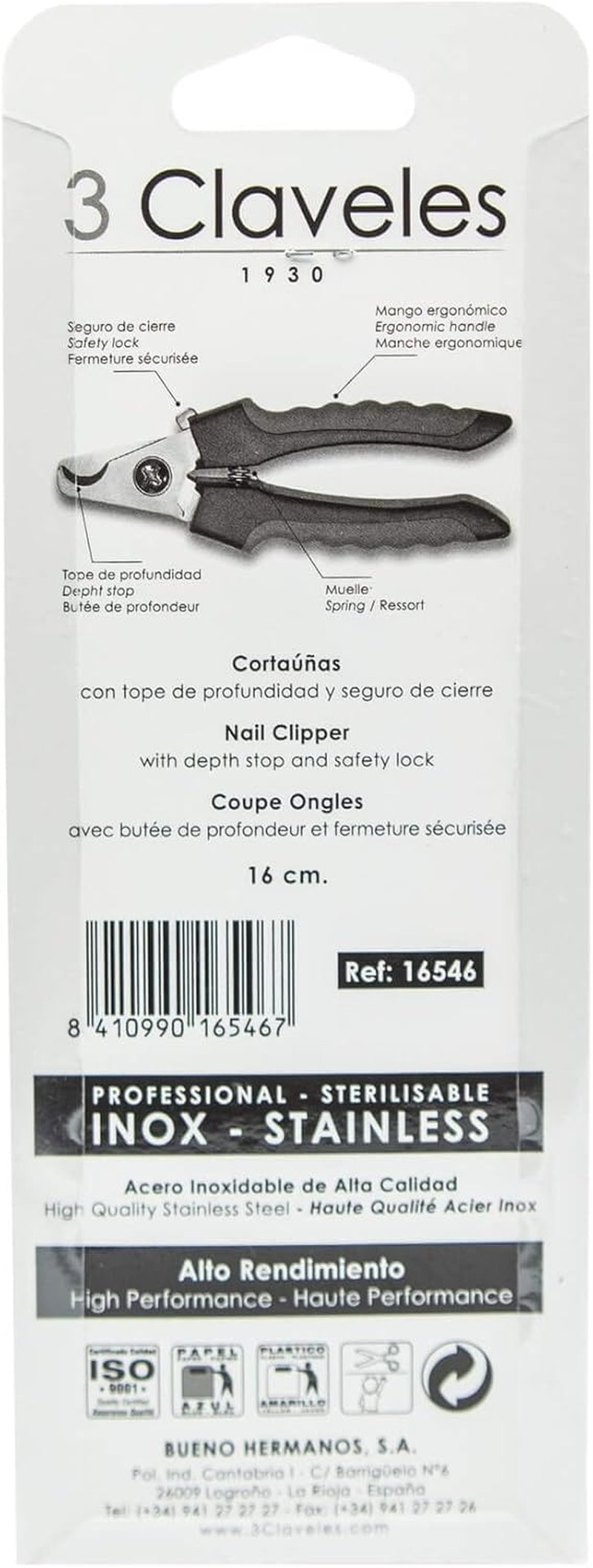 3 Claveles 16546 Nail Clippers Large image number 1