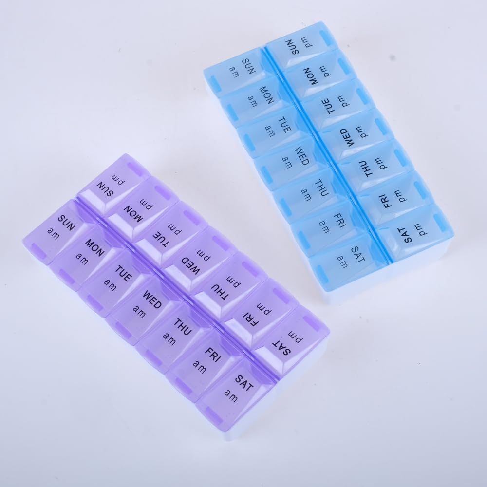 1St Care Weekly Pill Organiser, Blue/Purple image number 4