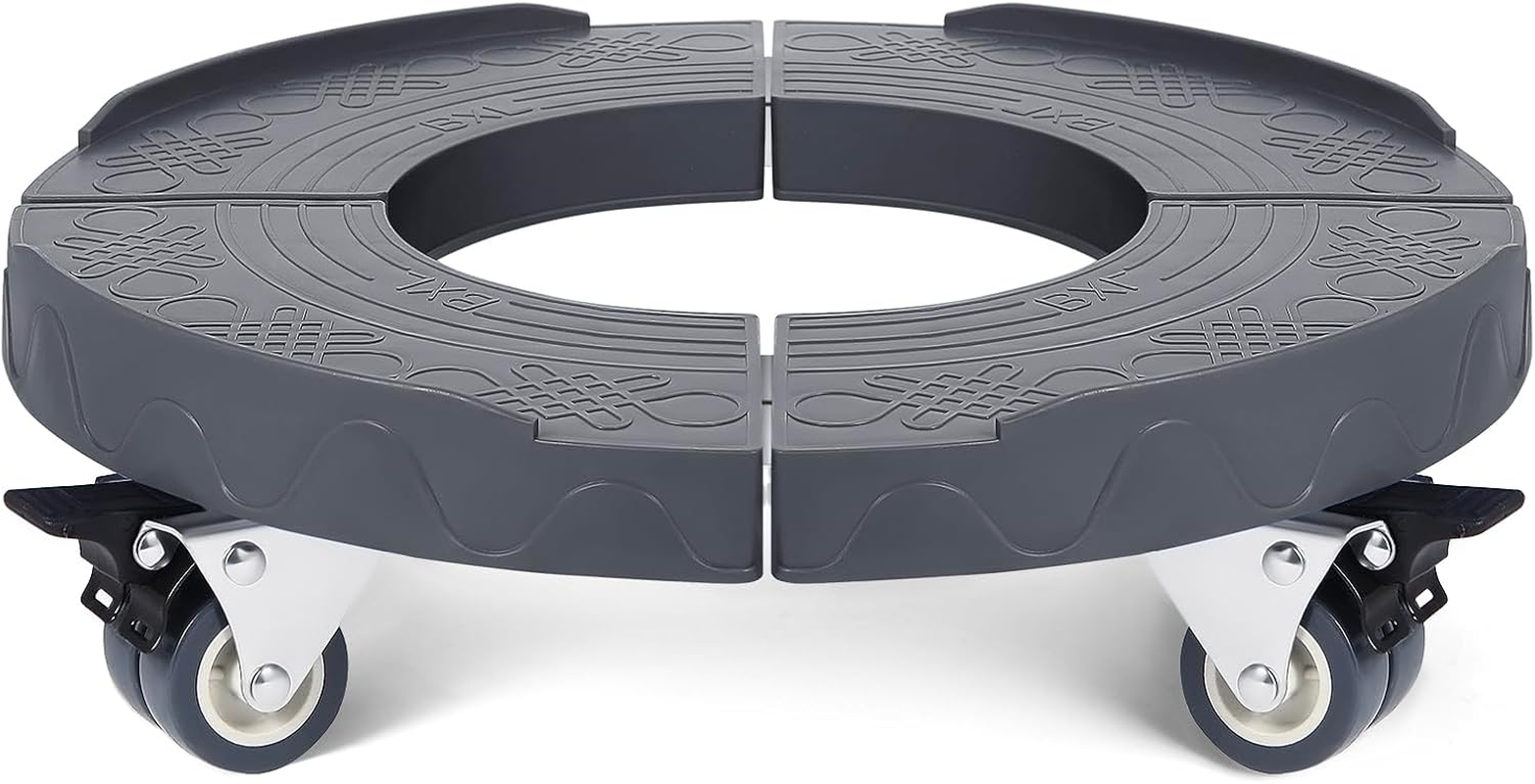 W B D WEIBIDA Trash Can Dolly Adjustable 15-19 Inch round Dolly with Wheels Heavy Duty Trash Can Roller Base Large Bucket Dolly Multi Functional Drum Dolly Rolling Keg Dolly Cart, Gray - 1, Grey image number 5