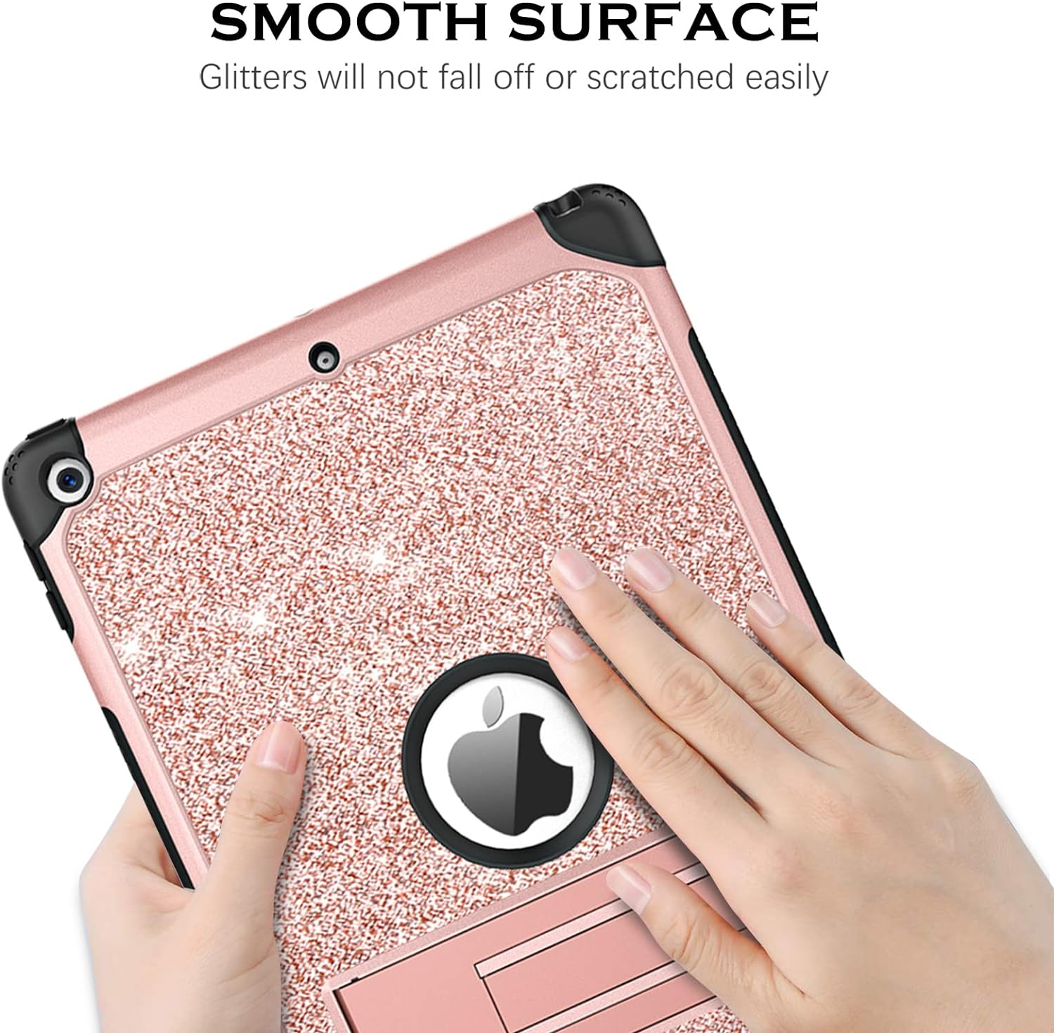 YINLAI Ipad 10.2 Case for Ipad 9Th 8Th 7Th Generation, Slim Glitter Bling Table Case for Kids Girls Women with Stand Shockproof Protective Cover Ipad 10.2 Inch 2021/2020/2019, Rose Gold/Pink image number 6