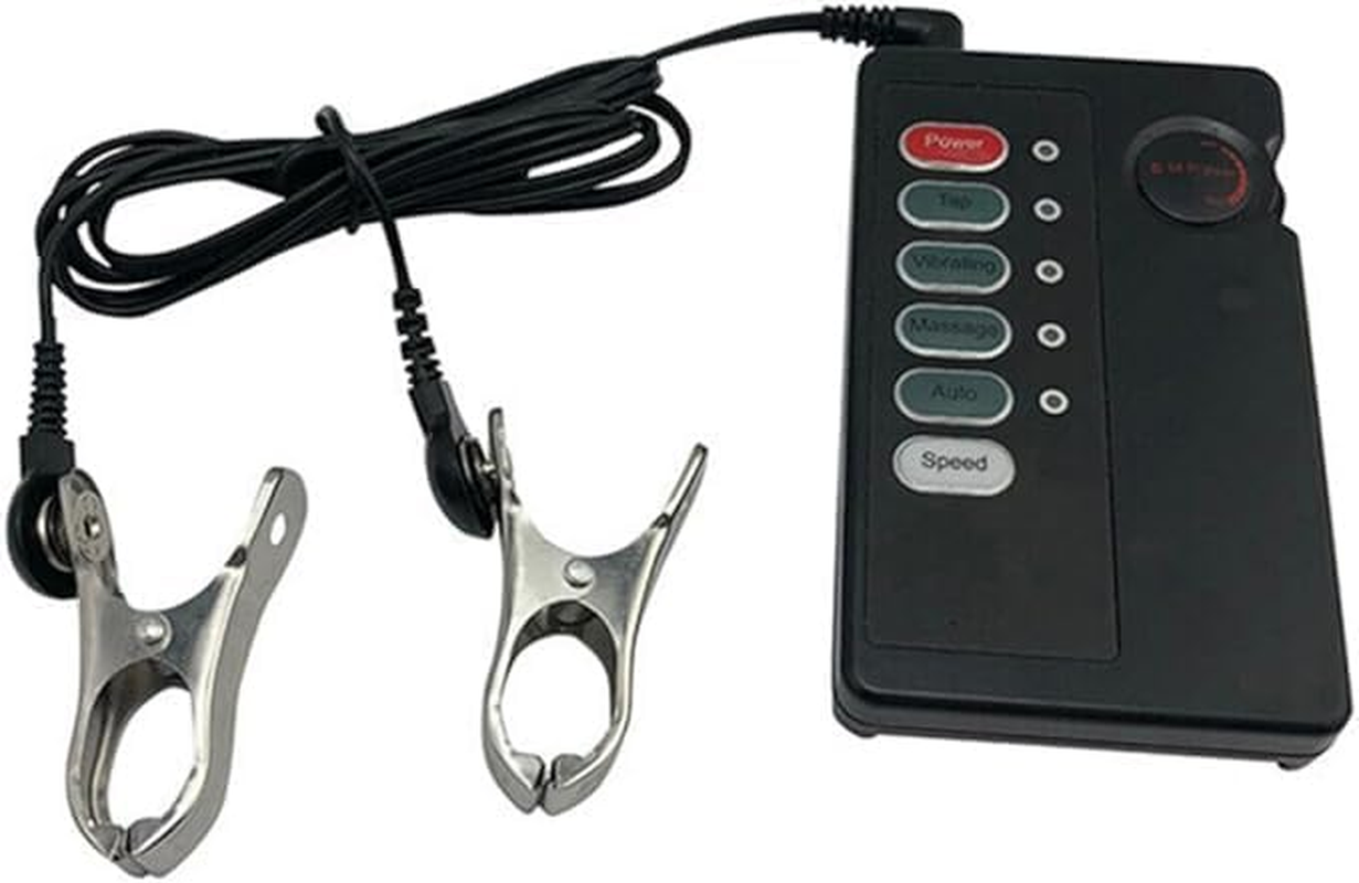 Electric Shock Nipple Clamps Clip Adjustable Current Level Nipple Jewelry Non Piercing, Suitable for Ladies Own Use and Flirting with Couples Adult Sex Toy (B) image number 5