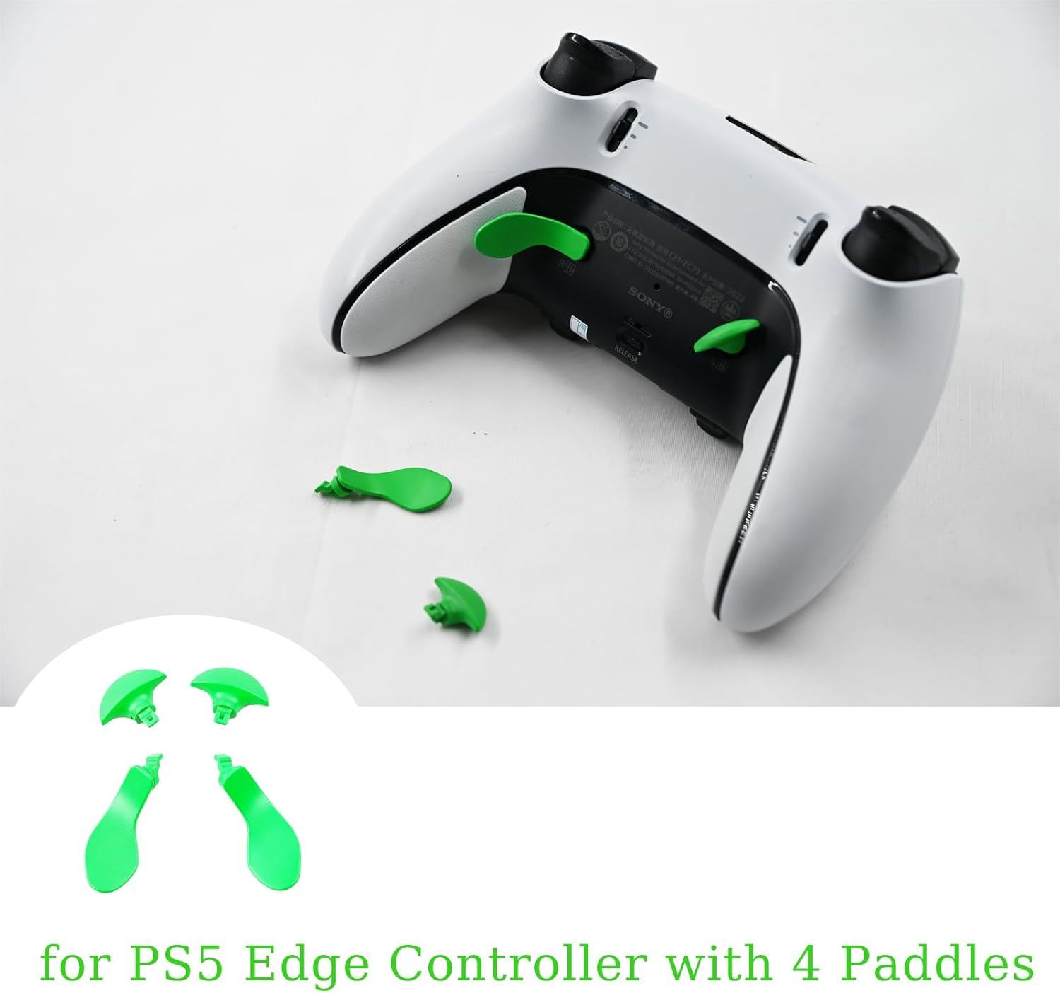 6 Pcs Metal Thumbsticks for PS5 Edge Controller, 4 Pcs Back Paddles Triggers Buttons for PS5 Dualsense Controller, Replacement Accessories Parts for PS5 Edge Controller Analog Joystick(Green) image number 1