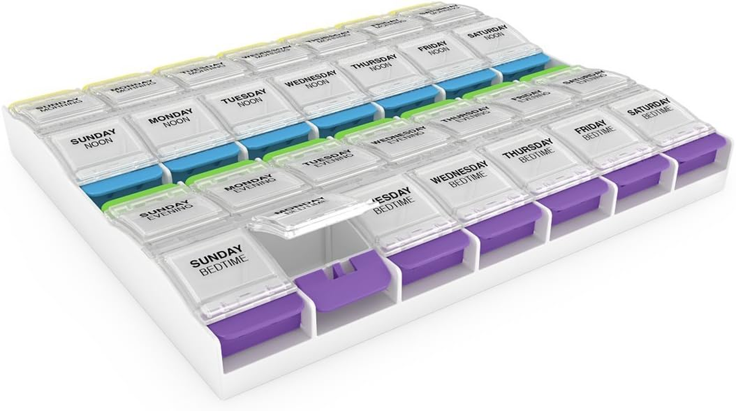 Ezy Dose Weekly 4X/Day Push Button Medtime Planner Pill Reminder (2XL) image number 3