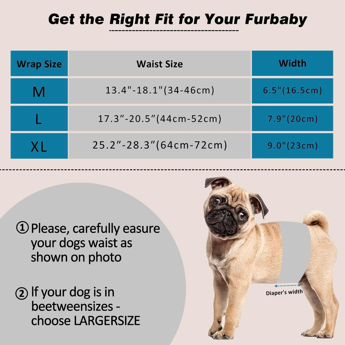 Hisprout Male Dog Nappies Pack of 3 Washable Reusable Dog Nappies for Male Highly Absorbent Dog Wraps with Flexible Velcro Fastener (DDMXL09) image number 1