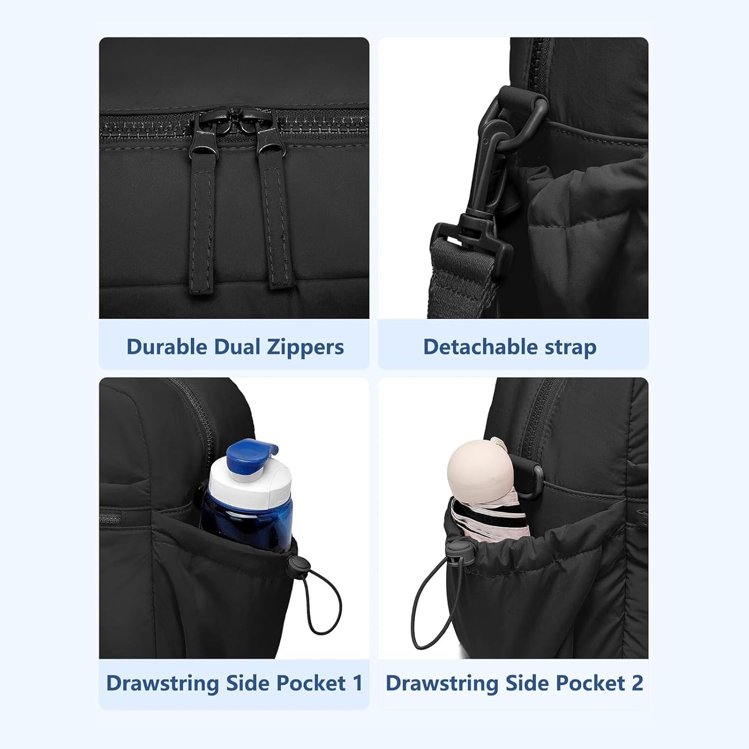 Rhoyee Gym Bag, 20L Travel Duffel Carry-On with Wet Pocket & Shoe Compartment, Lightweight Water-Resistant Weekender Tote for Sports, Work, Yoga, Hospital, and Overnight Trips &ndash; Black image number 1