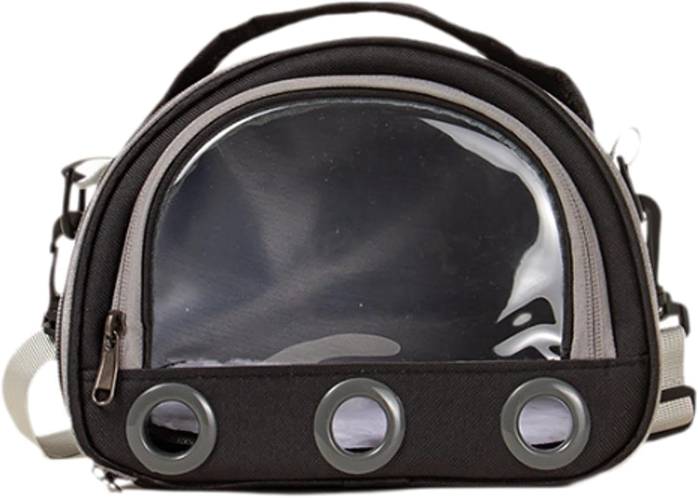 Hamster Travel Carrier Bag Guinea Pig Carrier Bag Travel Small Animals Chinchilla Outgoing Carrier Cage Carrying Shoulder Bag, Pink, S (Black,L) image number 2