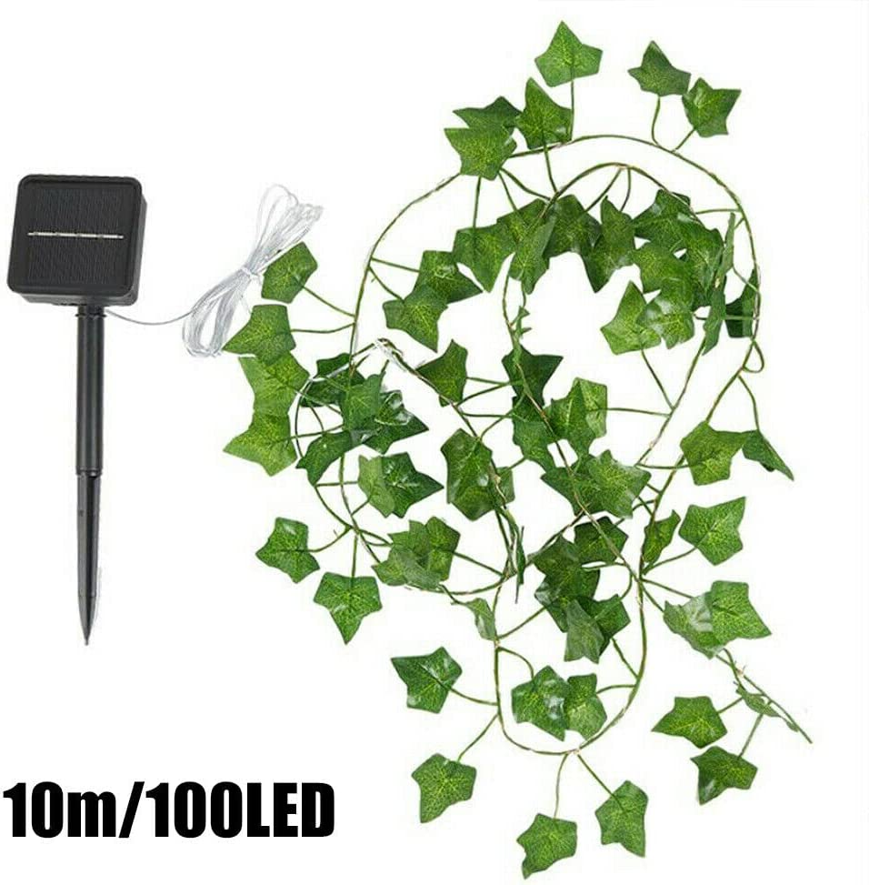 10/20M LED Solar Powered Ivy Fairy String Lights Garden Outdoor Wall Fence Light (1X) image number 1
