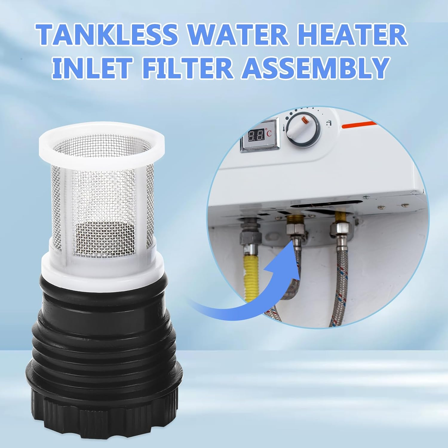 H98-510-S Tankless Water Heater Inlet Screen Assembly， for Tankless Water Heater, for Filter Screen (10 Pack）