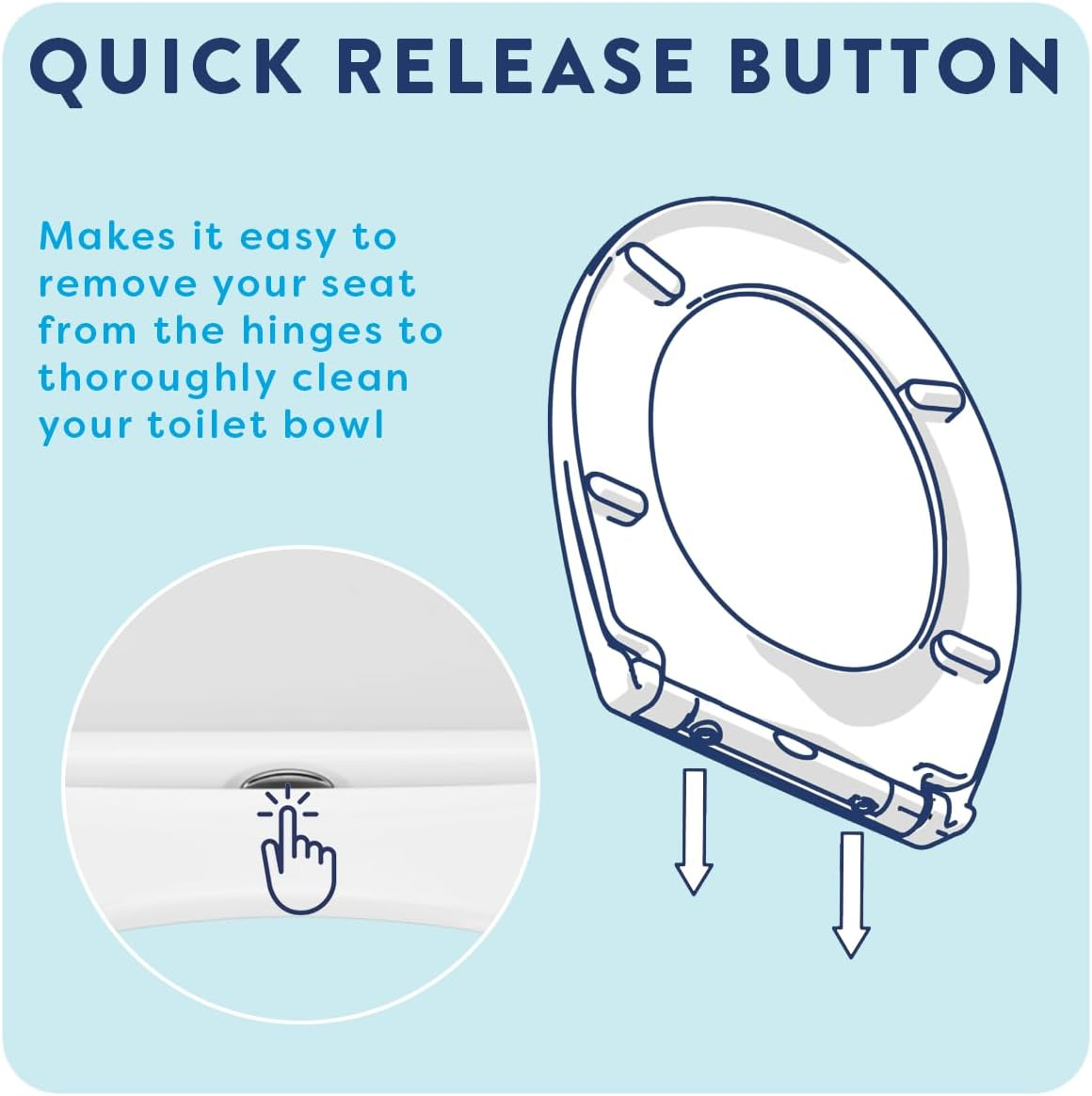 Croydex Constance Flexi-Fix White Universal Toilet Seat Soft Close, Quick Release, Adjustable, Made from Anti-Bacterial Treated Plastic, Top and Bottom Fixing image number 2