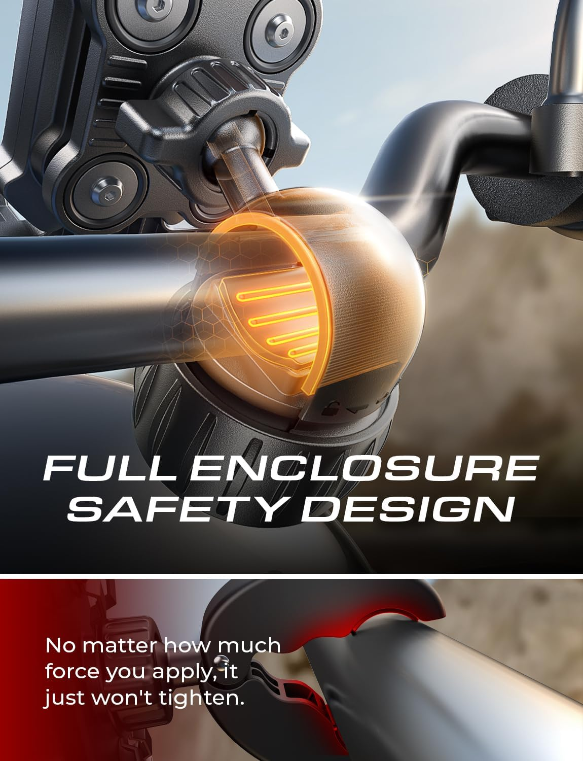 LISEN Ebike Phone Holder,Black image number 4