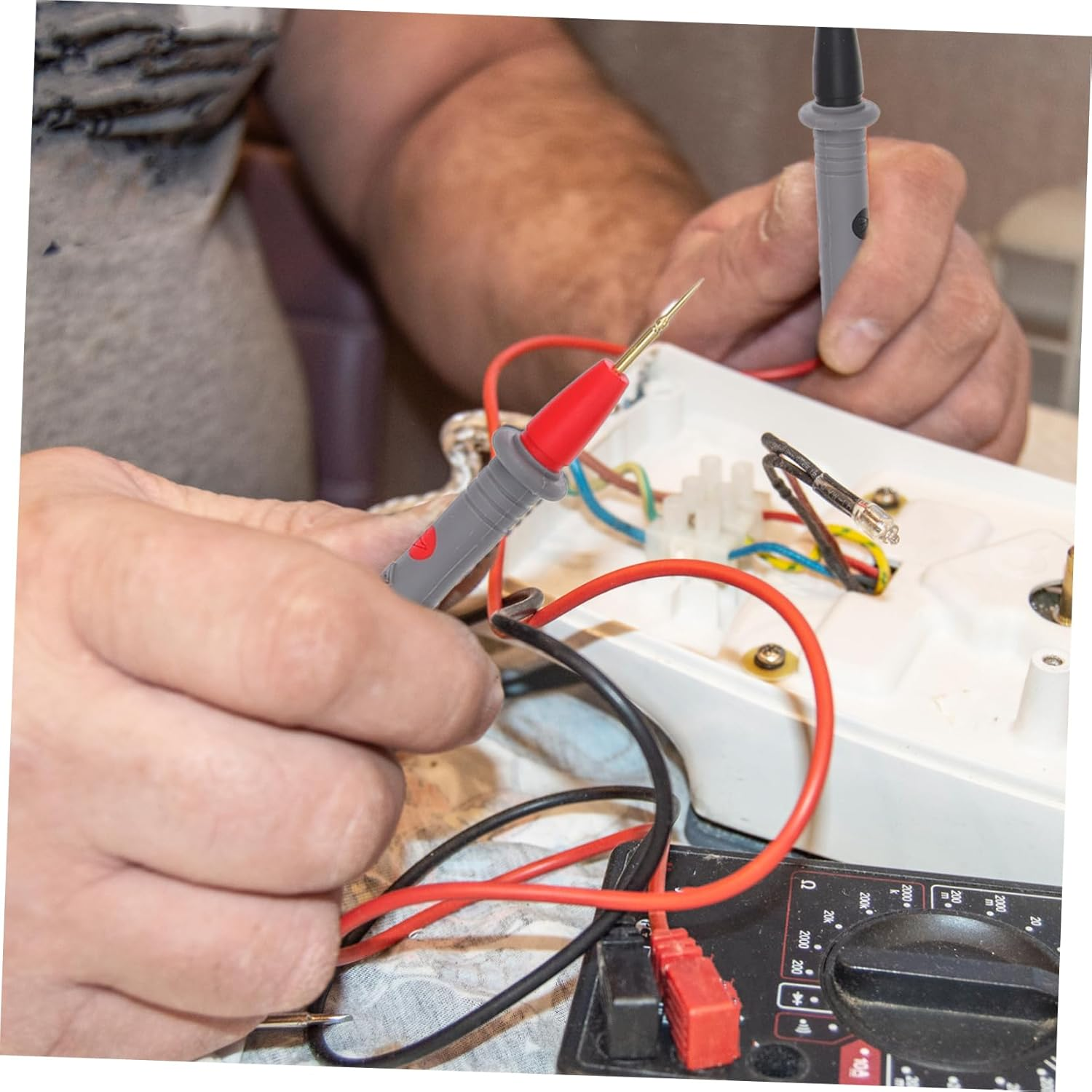 SOLUSTRE 2Pcs Banana Jack Test Probe Kit Multimeter Leads Replacement Probe Tips Automotive Repair Tool Volt Leads image number 4