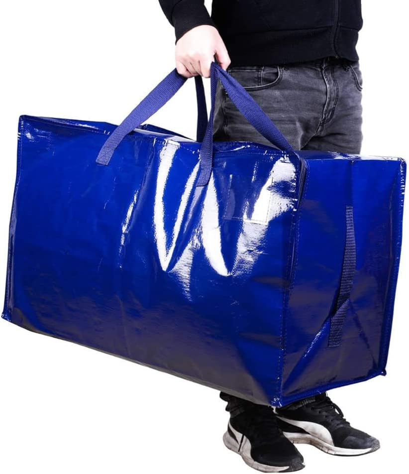 Angoily Large Storage Bag for Moving Travel Luggage Bag Handles Durable Pp Coated Fabric for Travel
